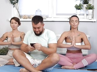MyDirtyNovels - Jennifer Flex & Mary Frost - Couple seduces inked yoga instructor